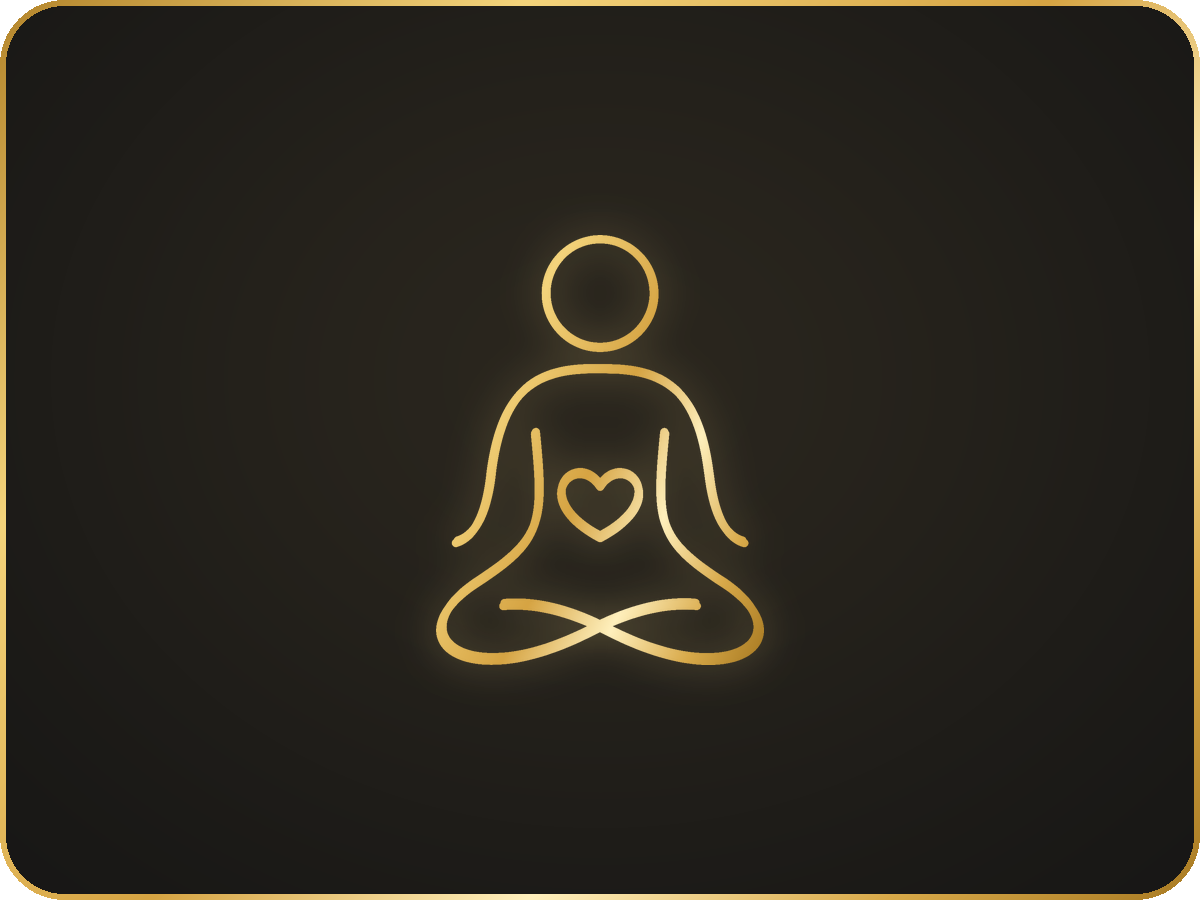Goldenes Icon: meditierende Person
